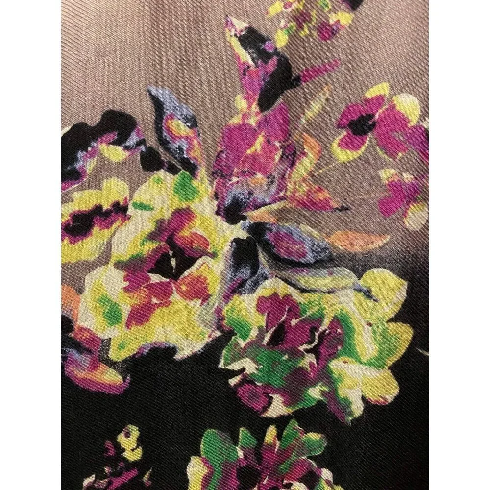 #4815 SPECRUM Black multi color Rayon scarf 38x21